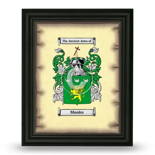 Maniss Coat of Arms Framed - Black