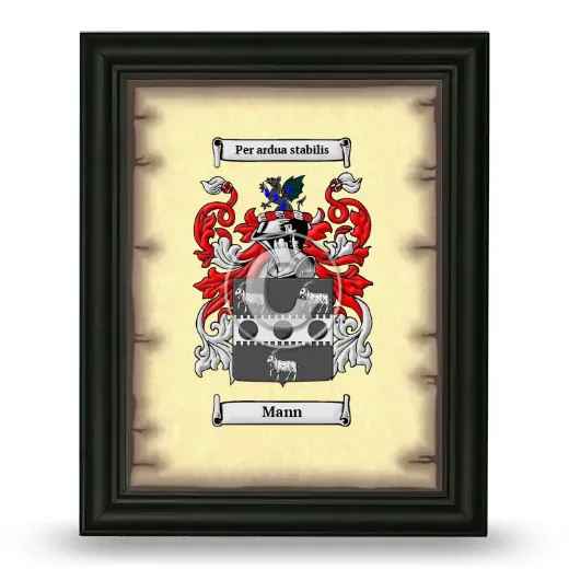 Mann Coat of Arms Framed - Black