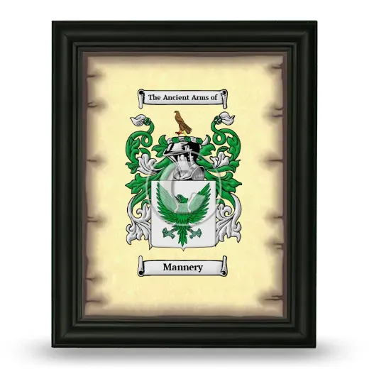 Mannery Coat of Arms Framed - Black