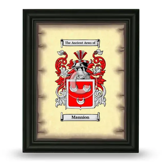 Mannion Coat of Arms Framed - Black