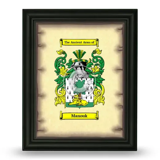 Manouk Coat of Arms Framed - Black