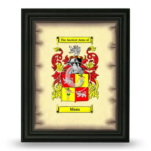Mans Coat of Arms Framed - Black