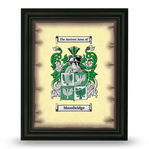 Mansbridge Coat of Arms Framed - Black