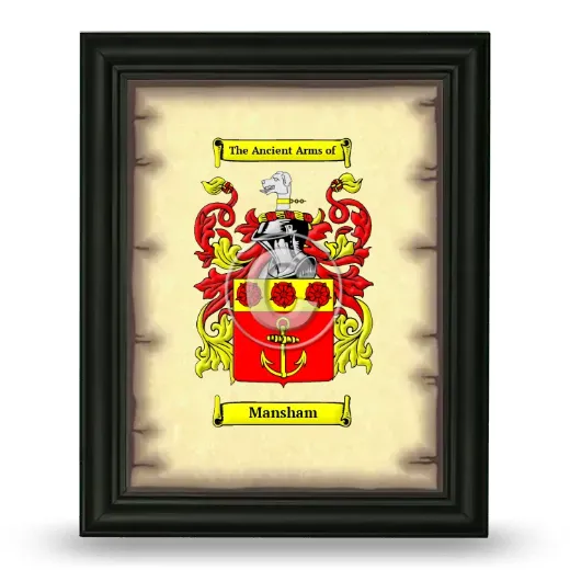 Mansham Coat of Arms Framed - Black