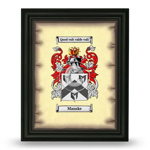 Manske Coat of Arms Framed - Black