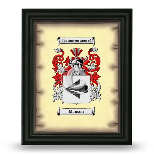 Manson Coat of Arms Framed - Black