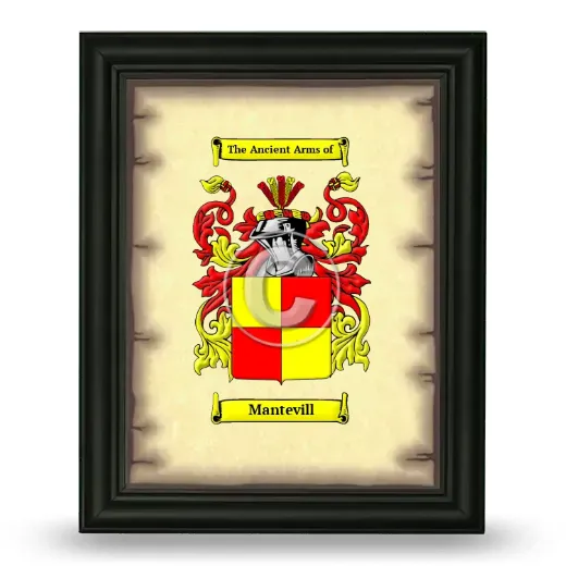 Mantevill Coat of Arms Framed - Black