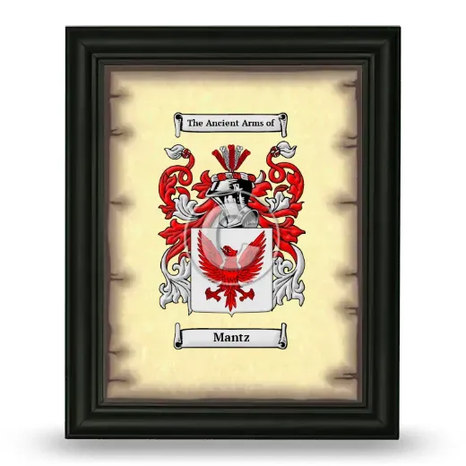 Mantz Coat of Arms Framed - Black