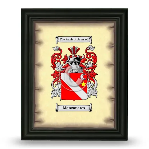Manzanares Coat of Arms Framed - Black