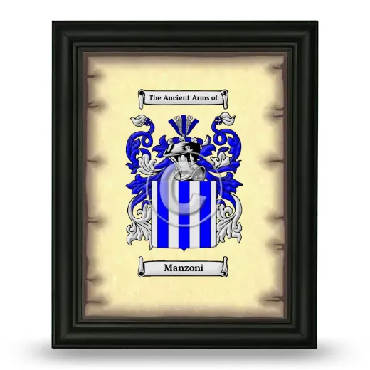 Manzoni Coat of Arms Framed - Black