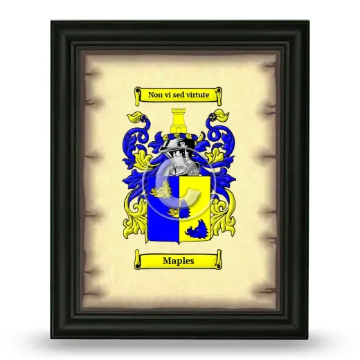 Maples Coat of Arms Framed - Black