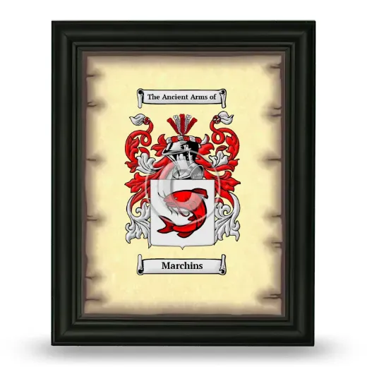 Marchins Coat of Arms Framed - Black