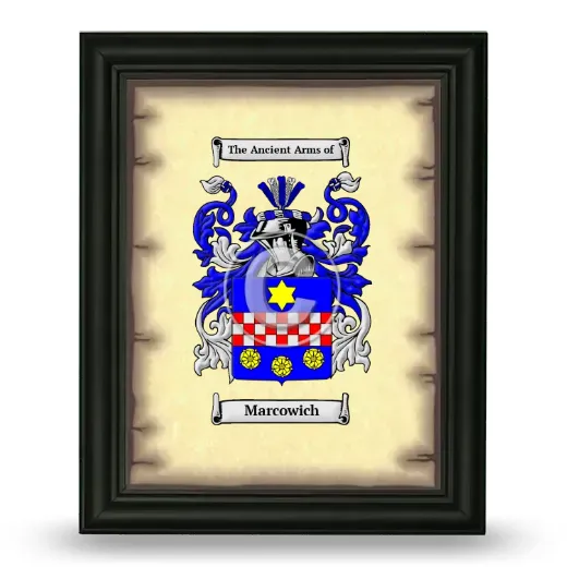 Marcowich Coat of Arms Framed - Black