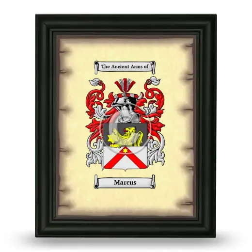 Marcus Coat of Arms Framed - Black