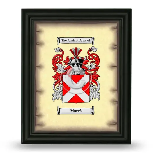 Mareš Coat of Arms Framed - Black