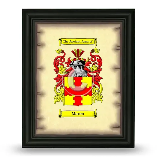 Maren Coat of Arms Framed - Black