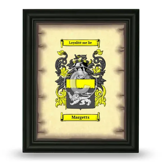 Margetts Coat of Arms Framed - Black