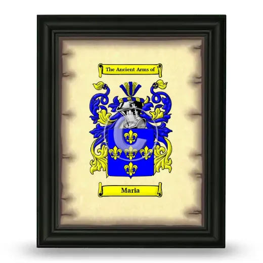 Maria Coat of Arms Framed - Black