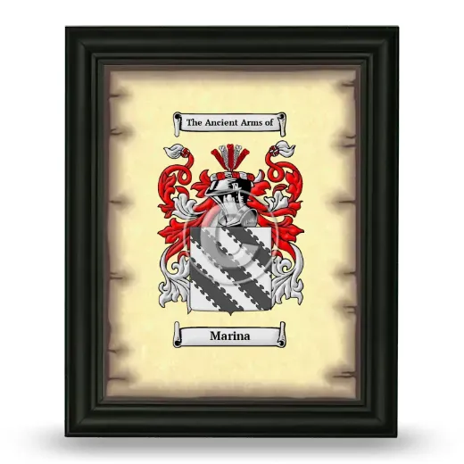 Marina Coat of Arms Framed - Black
