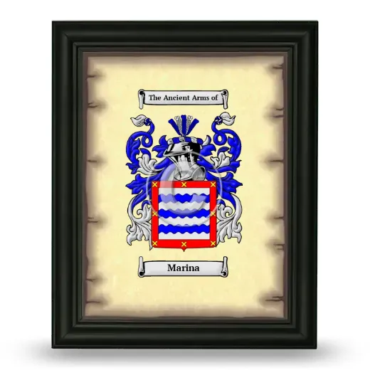 Marina Coat of Arms Framed - Black