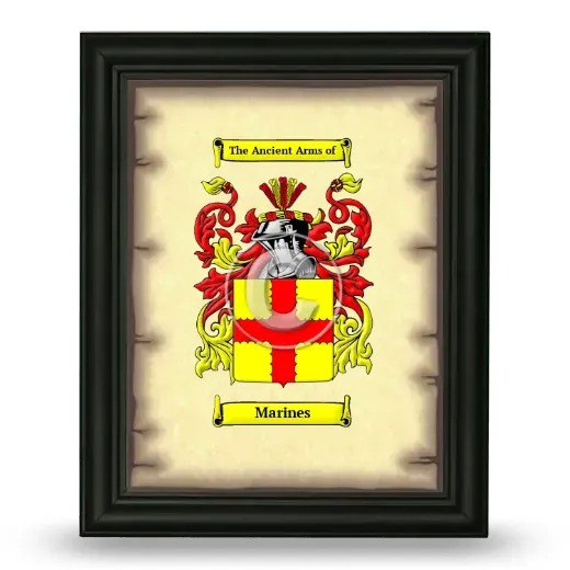 Marines Coat of Arms Framed - Black