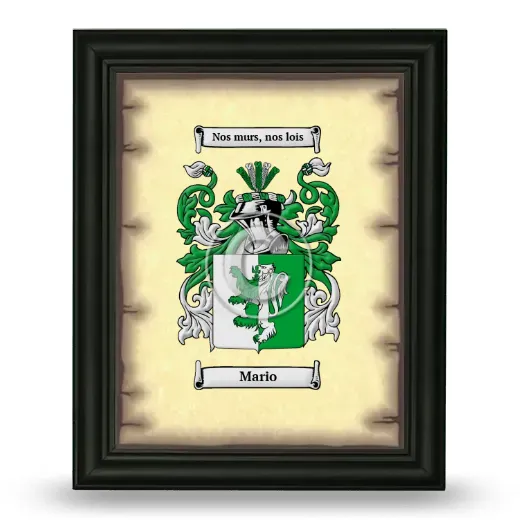 Mario Coat of Arms Framed - Black