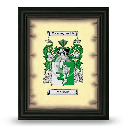 Mariolle Coat of Arms Framed - Black