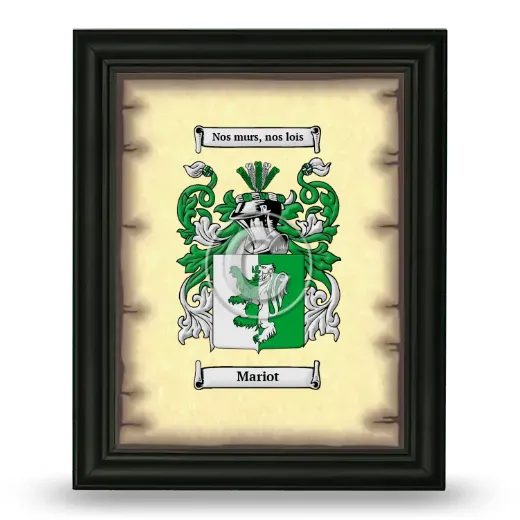 Mariot Coat of Arms Framed - Black