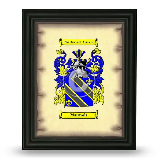 Marmola Coat of Arms Framed - Black