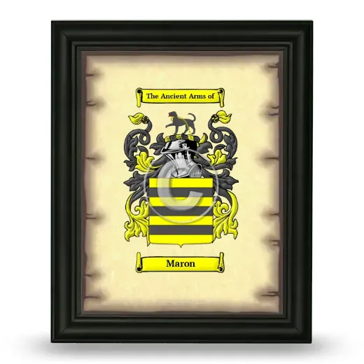 Maron Coat of Arms Framed - Black