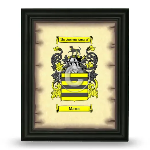 Marot Coat of Arms Framed - Black