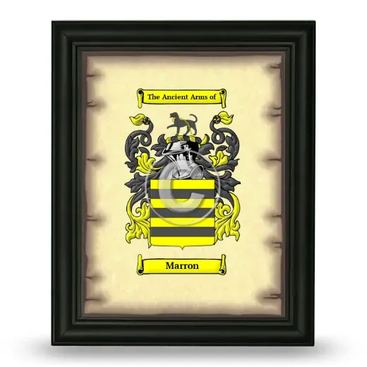 Marron Coat of Arms Framed - Black
