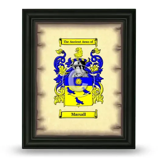Marsall Coat of Arms Framed - Black