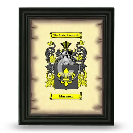 Marsaux Coat of Arms Framed - Black