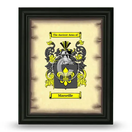Marseille Coat of Arms Framed - Black