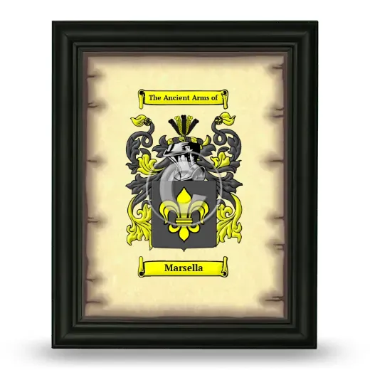 Marsella Coat of Arms Framed - Black