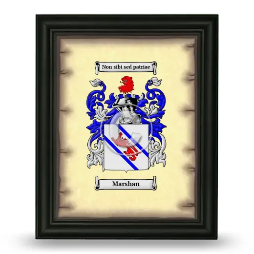 Marshan Coat of Arms Framed - Black