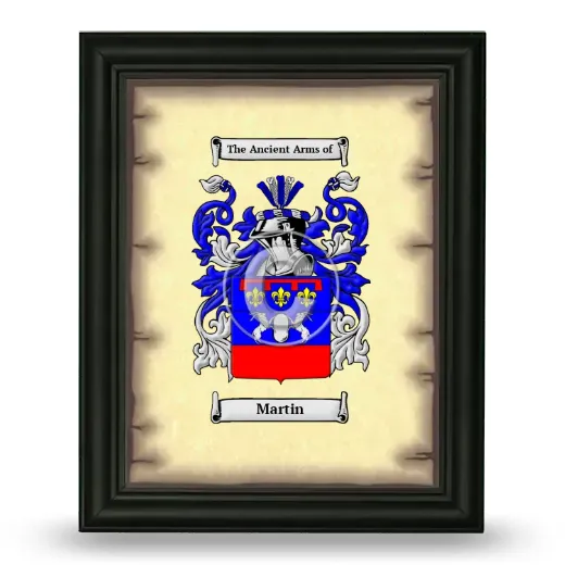 Martin Coat of Arms Framed - Black