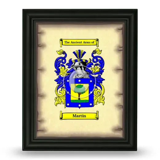 Martin Coat of Arms Framed - Black