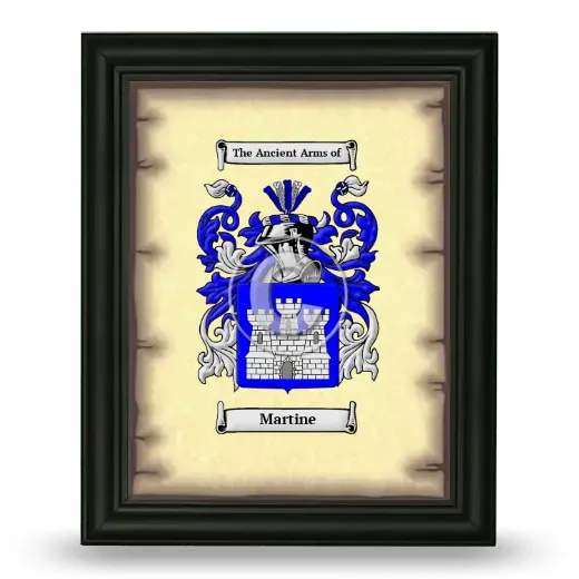Martine Coat of Arms Framed - Black