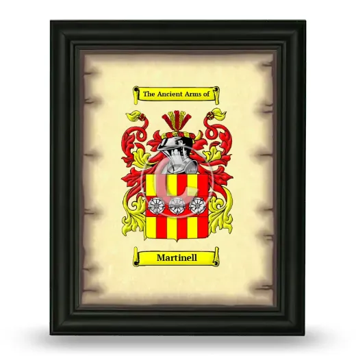 Martinell Coat of Arms Framed - Black