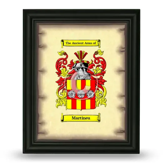 Martineu Coat of Arms Framed - Black