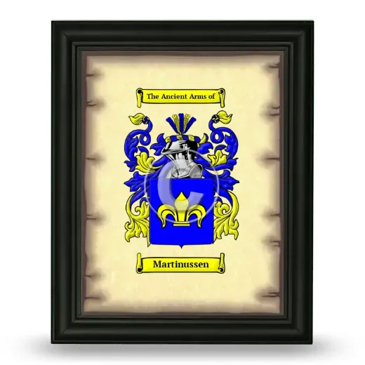 Martinussen Coat of Arms Framed - Black