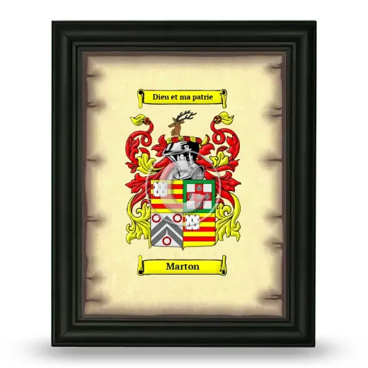 Marton Coat of Arms Framed - Black