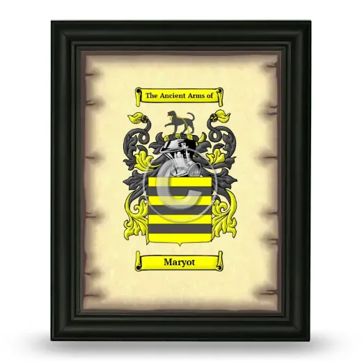 Maryot Coat of Arms Framed - Black
