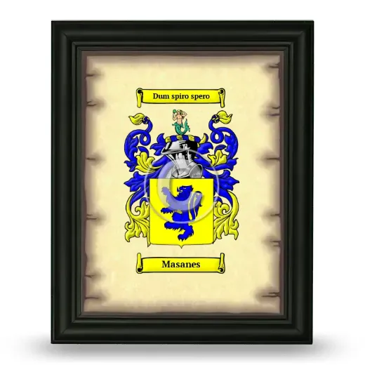 Masanes Coat of Arms Framed - Black
