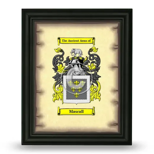 Mascall Coat of Arms Framed - Black