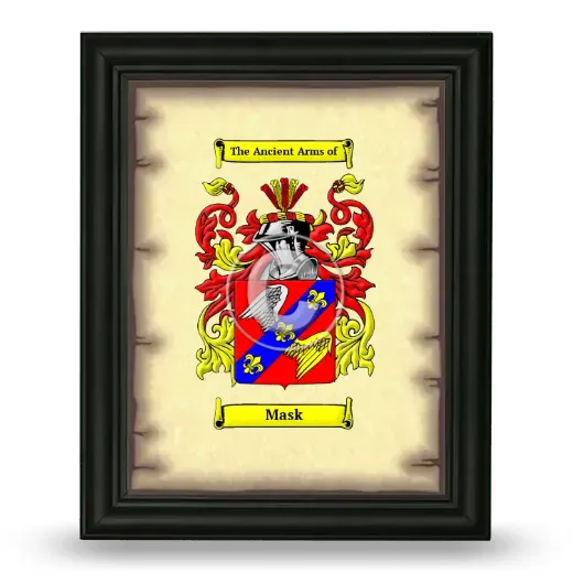 Mask Coat of Arms Framed - Black