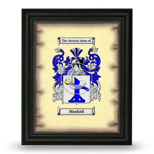 Maskall Coat of Arms Framed - Black