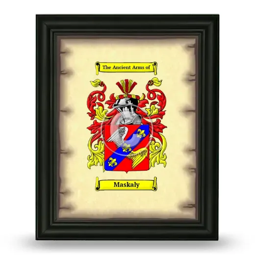 Maskaly Coat of Arms Framed - Black